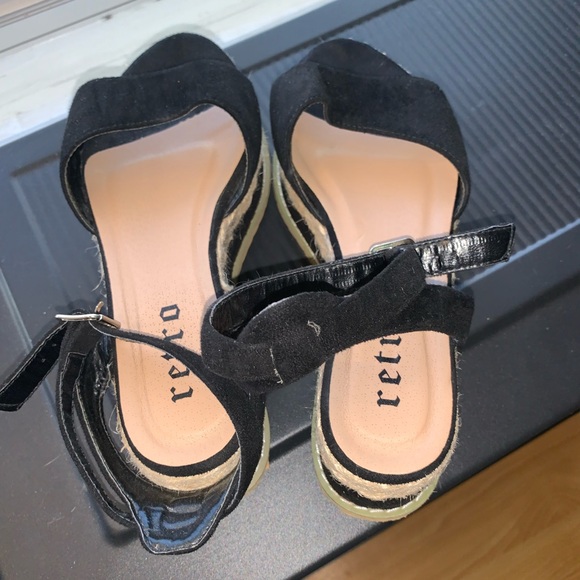 Retro Black and Tan Lac Up Platform Sandals. SUPER Cute, Size 8.5. - Picture 4 of 8